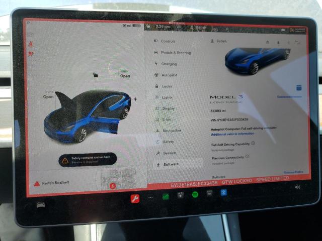 5YJ3E1EA5JF033438 Tesla MODEL 3