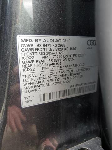 2019 AUDI Q8 PRESTIG WA1FVAF19KD033389
