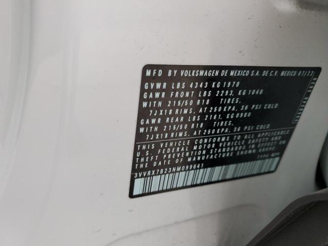 2022 VOLKSWAGEN TAOS SE - 3VVRX7B23NM099641