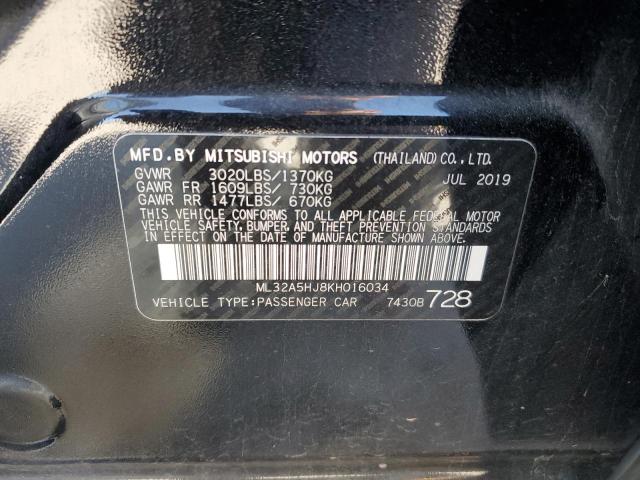 2019 MITSUBISHI MIRAGE LE ML32A5HJ8KH016034