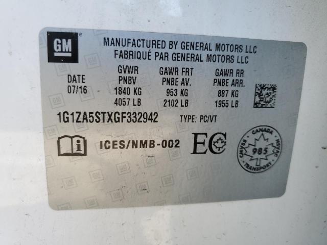 2016 CHEVROLET MALIBU L - 1G1ZA5STXGF332942