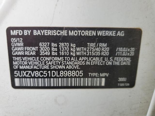 VIN 5UXZV8C51DL898805 2013 BMW X5, Xdrive50I no.13