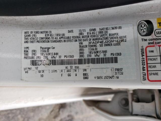 3FADP4EJ2GM142952 Ford FIESTA SE