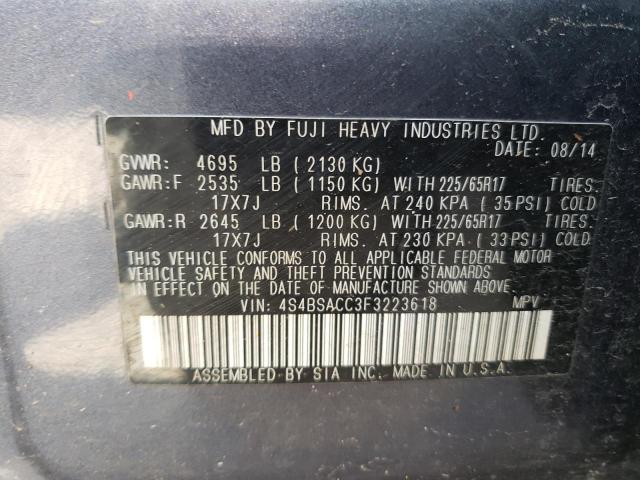 4S4BSACC3F3223618 Subaru Outback 2.5i Premium