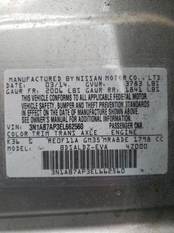 3N1AB7AP3EL662560 Nissan SENTRA S