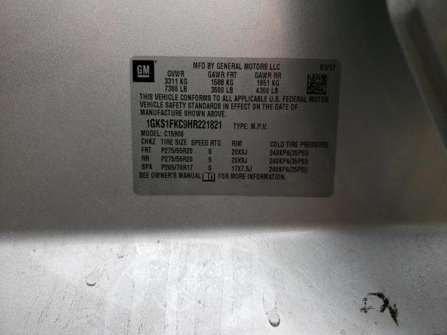 1GKS1FKC9HR221821 GMC Yukon Xl C1500 Sle