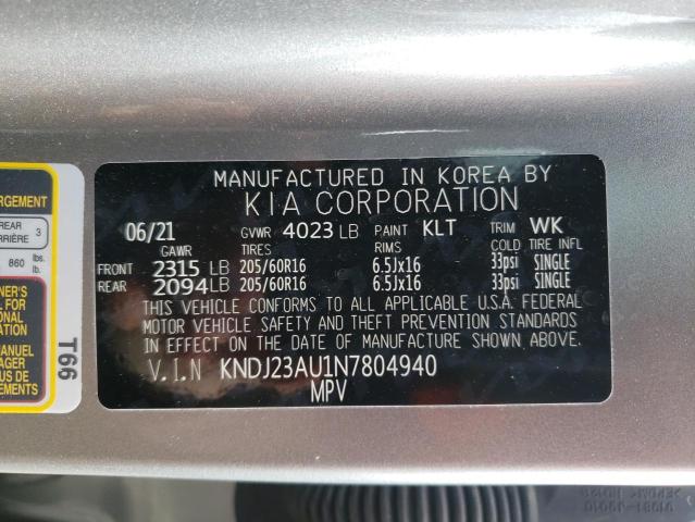 KNDJ23AU1N7804940 KIA SOUL LX