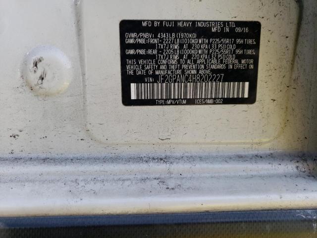 JF2GPANC4H8202227 Subaru Crosstrek Limited