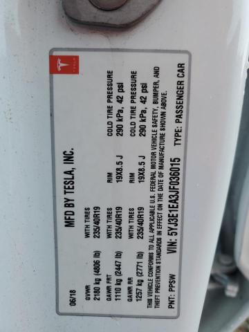 5YJ3E1EA3JF036015 Tesla MODEL 3