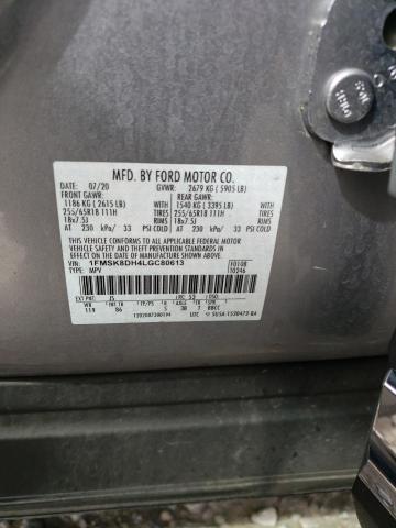 1FMSK8DH4LGC80613 Ford EXPLORER XLT