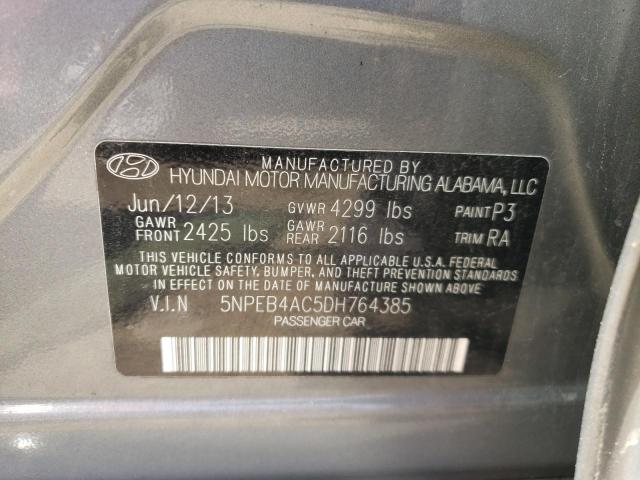 2013 Hyundai Sonata Gls VIN: 5NPEB4AC5DH764385 Lot: 52291683