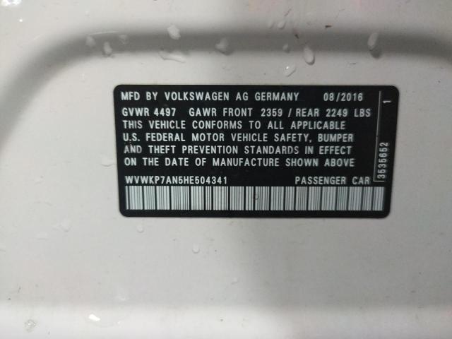 2017 VOLKSWAGEN CC SPORT - WVWKP7AN5HE504341