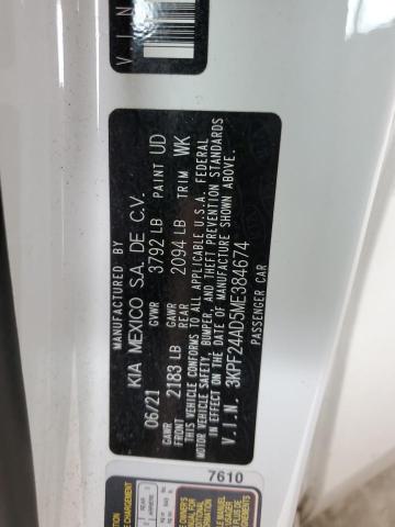 2021 Kia Forte Fe VIN: 3KPF24AD5ME384674 Lot: 55387084