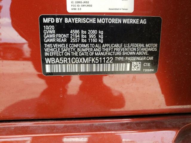 WBA5R1C0XMFK51122 BMW 330I