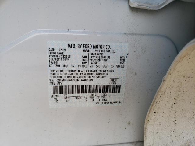 2FMPK4G91NBA82309 2022 FORD EDGE, photo no. 14