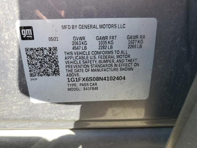 2022 CHEVROLET BOLT EV 2L 1G1FX6S08N4102404