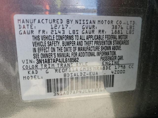 3N1AB7AP4JL618562 Nissan SENTRA S