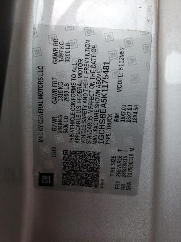 2019 CHEVROLET COLORADO - 1GCHSBEA5K1175481