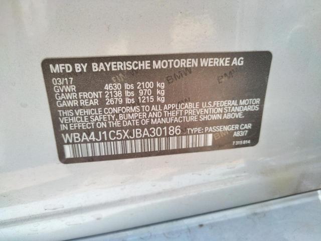 WBA4J1C5XJBA30186 BMW 430i Gran Coupe