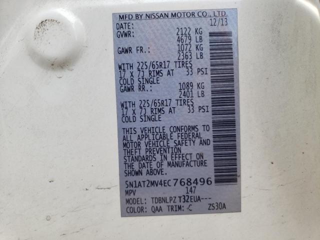 5N1AT2MV4EC768496 Nissan ROGUE S