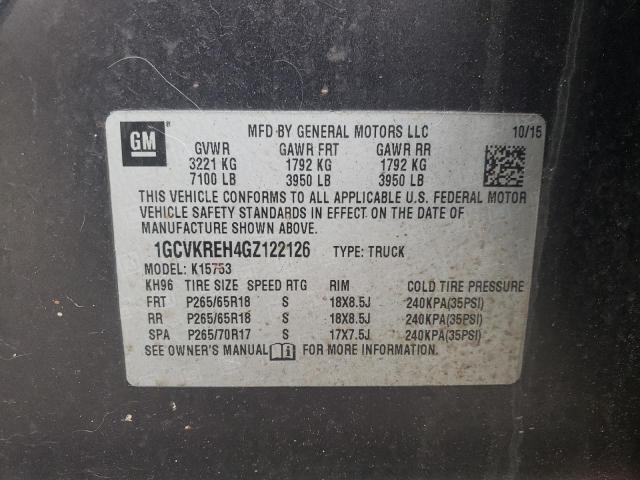 2016 CHEVROLET SILV1500 4 1GCVKREH4GZ122126