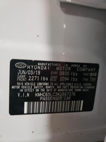 2019 HYUNDAI IONIQ BLUE - KMHC65LC3KU167376