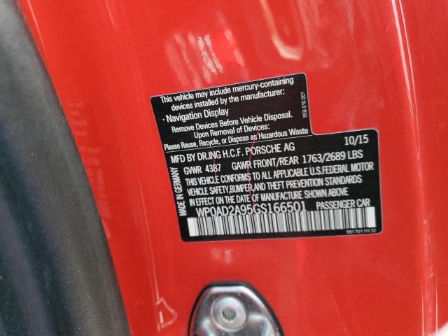 2016 PORSCHE 911 TURBO - WP0AD2A95GS166501