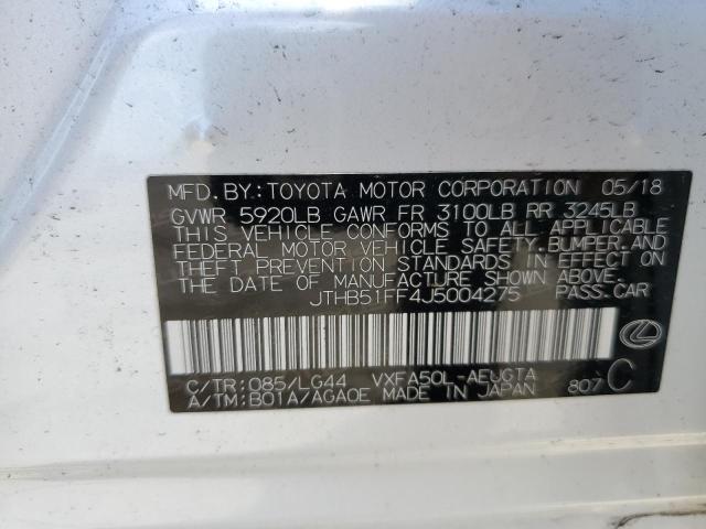 2018 LEXUS LS 500 BAS - JTHB51FF4J5004275