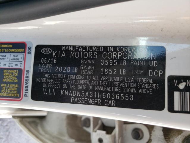 KNADN5A31H6036553 KIA RIO EX