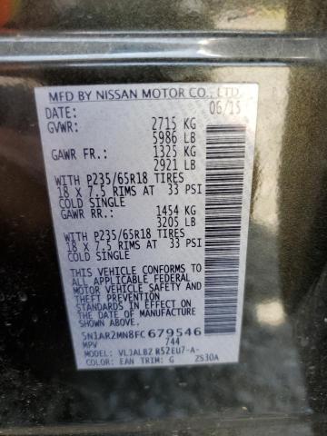 5N1AR2MN8FC679546 Nissan Pathfinder S