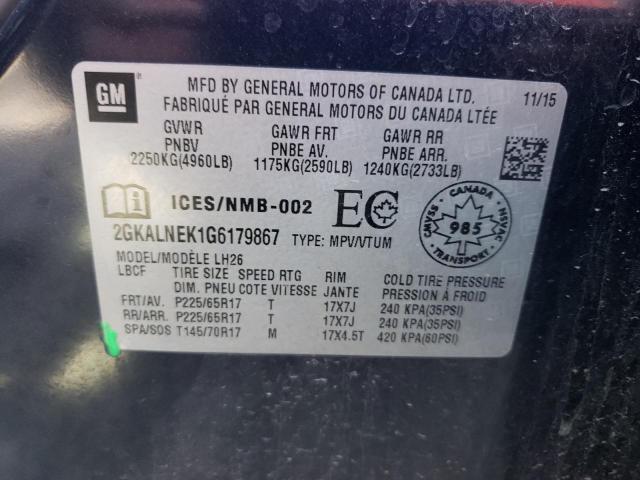 2016 GMC TERRAIN 2GKALNEK1G6179867