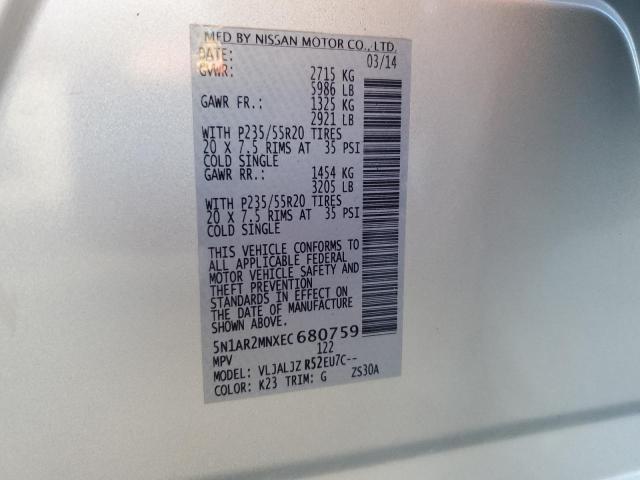 5N1AR2MNXEC680759 Nissan Pathfinder S