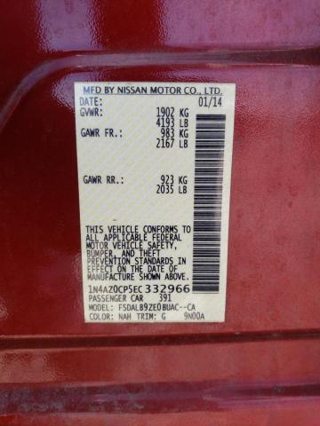 1N4AZ0CP5EC332966 Nissan LEAF S