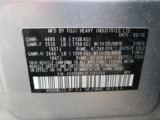 4S4BSBNC0F3305504 Subaru Outback 2.5i Limited