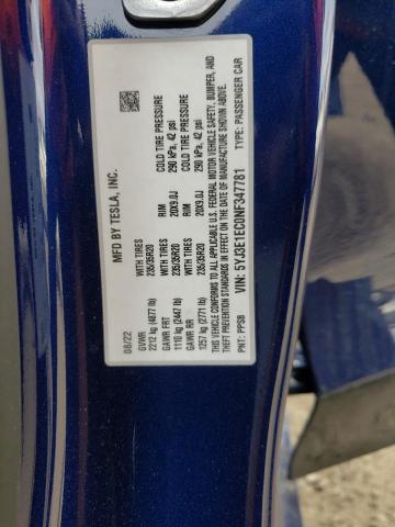 5YJ3E1EC0NF347781 Tesla MODEL 3