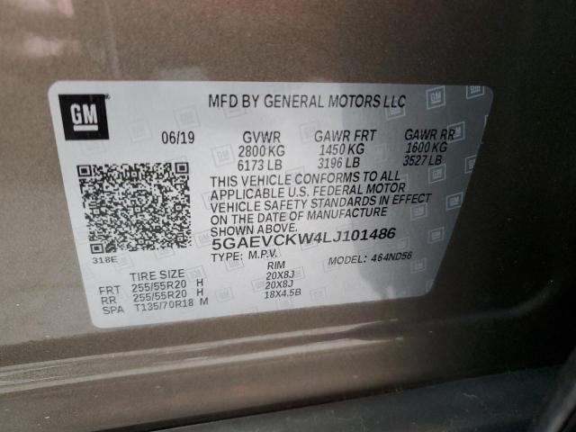 2020 BUICK ENCLAVE AV 5GAEVCKW4LJ101486