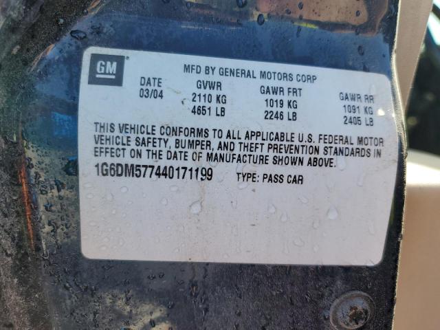 2004 Cadillac Cts VIN: 1G6DM577440171199 Lot: 50334324