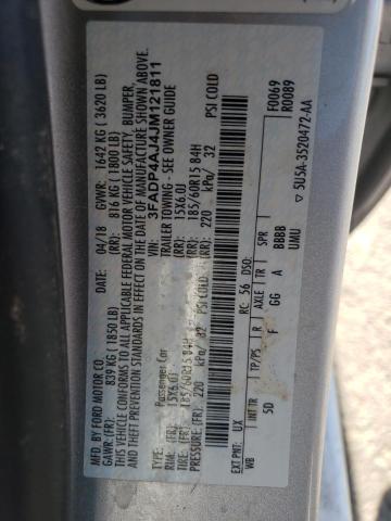 3FADP4AJ4JM121811 Ford FIESTA S