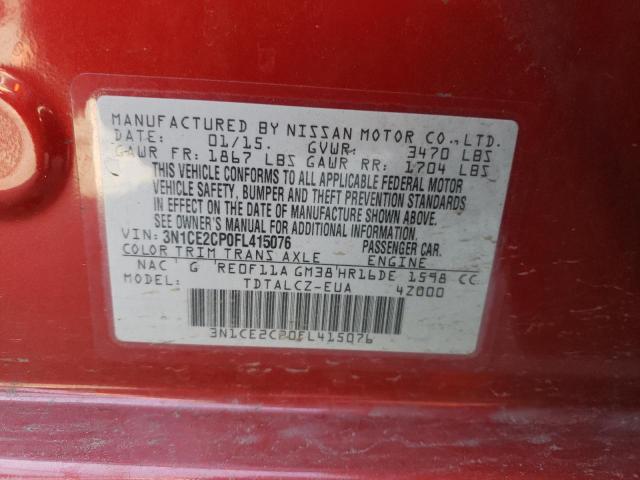 3N1CE2CP0FL415076 Nissan Versa Note S