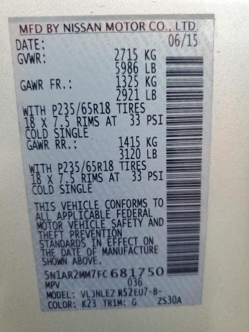 5N1AR2MM7FC681750 Nissan Pathfinder S