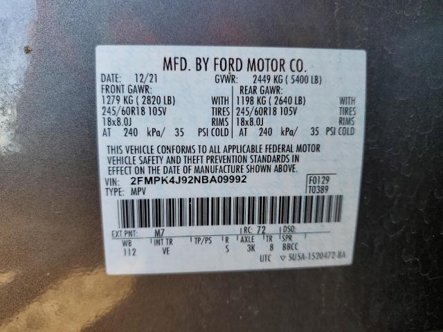 2FMPK4J92NBA09992 Ford EDGE SEL