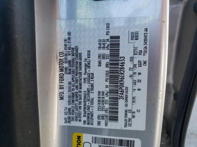 3FA6P0K96ER284653 Ford Fusion Titanium