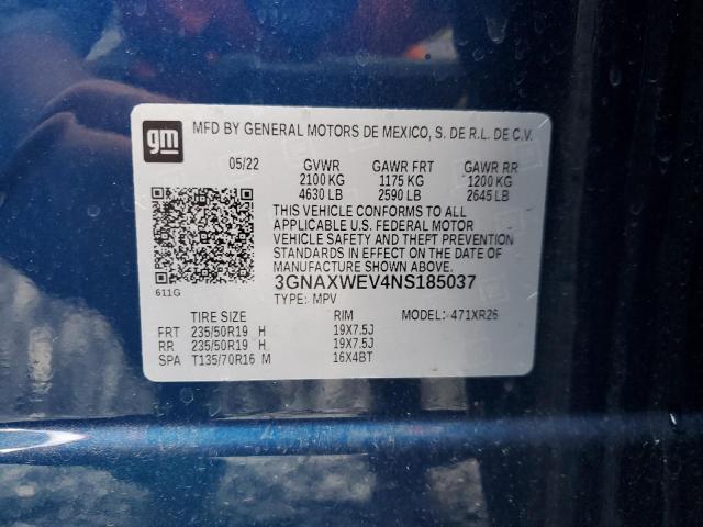 2022 CHEVROLET EQUINOX RS 3GNAXWEV4NS185037