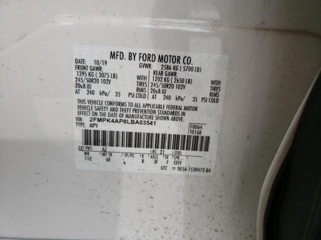 2020 FORD EDGE ST - 2FMPK4AP0LBA03541
