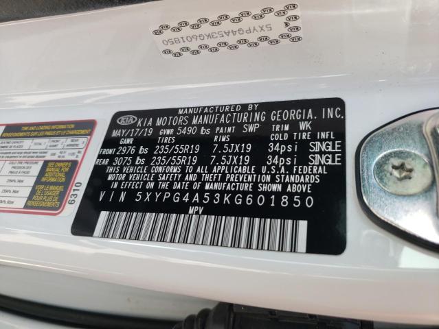 5XYPG4A53KG601850 KIA SORENTO LX