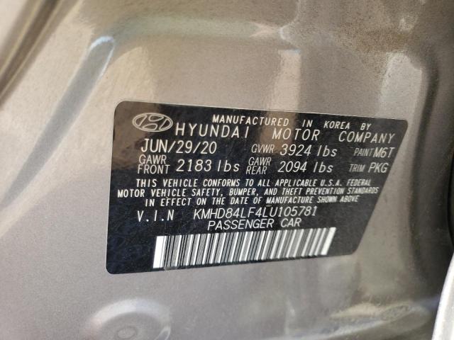 KMHD84LF4LU105781 Hyundai ELANTRA SEL