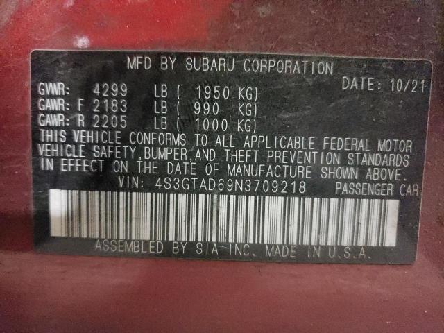 4S3GTAD69N3709218 Subaru Impreza Premium