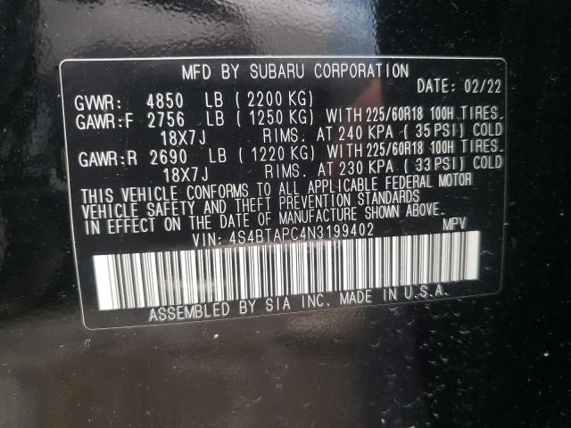 4S4BTAPC4N3199402 Subaru Outback Touring