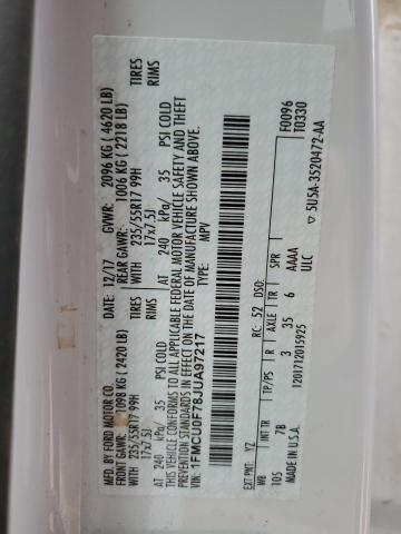 1FMCU0F78JUA97217 2018 Ford Escape S