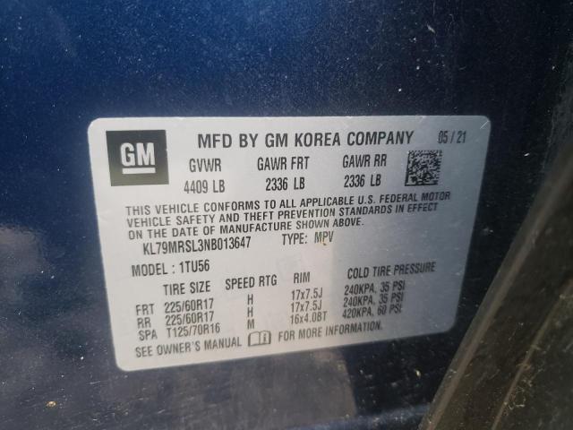2022 CHEVROLET TRAILBLAZE - KL79MRSL3NB013647